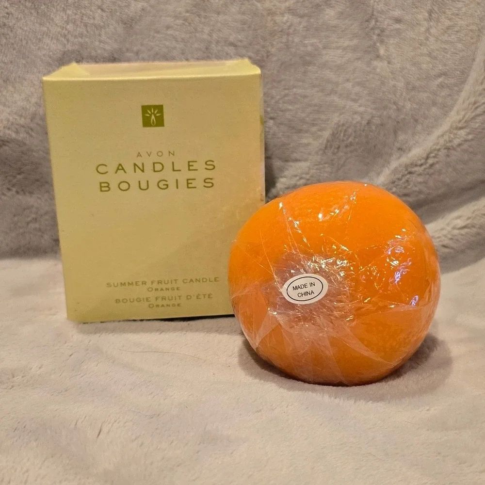 Avon Summer Fruit Candle Orange Shaped Scented Novelty Decor New in‎ Box